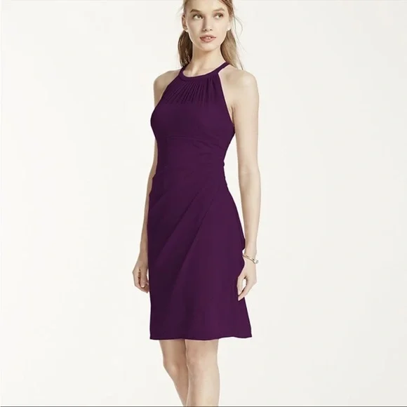 plum short bridesmaid dresses Adorable Short One Shoulder Chiffon Bridesmaid Dress Purple Formal Dre –  DaisyFormals-Bridesmaid and Formal Dresses in 59+ Colors